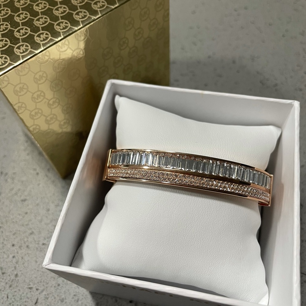 Michael Kors Gold Pave Hinge Bracelet